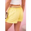 177677 7 damske suknove sortky se sklady a paskem zluty velikost uni barva zluta