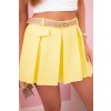 177677 4 damske suknove sortky se sklady a paskem zluty velikost uni barva zluta