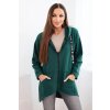 215855 8 mikina s prodlouzenymi zady a kapuci zelena velikost uni barva zelena