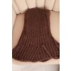 224771 2 damska cepice s kapuci a jemnym pletenim s tkanickami hneda velikost uni barva hneda