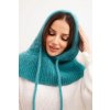 222134 damska cepice s kapuci snerovanim a copankovym vzorem velikost uni barva tyrkysova
