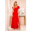 218834 lidia dlouhe saty s vystrihem a volankami cervene 310 2 velikost m barva cervena