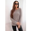 218777 4 svetr damsky z mekke pleteniny s kulatym vystrihem velikost uni barva bezova