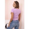 220433 1 damska pruhovana bluza s v vystrihem a kratkym rukavem velikost uni barva fialova