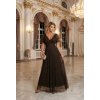 220499 7 melania dlouhe leskle saty s vystrihem a kratkymi rukavy cokoladove 635 4 velikost uni barva cokolada brokat hneda