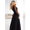 226398 3 numoco loretta unikatni dlouhe saty s tylovymi rukavy a vystrihem cerne 640 2 velikost s barva cerna