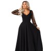 226398 7 numoco loretta unikatni dlouhe saty s tylovymi rukavy a vystrihem cerne 640 2 velikost s barva cerna