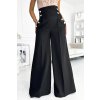 222461 1 elegantni siroke kalhoty s vysokym pasem a zlatymi knofliky cerne 496 1 velikost l barva cerna
