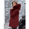 222728 2 damska prosivana bunda s kapuci dstreet ty5396 velikost s barva bordo
