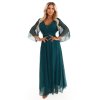 223631 12 numoco trpytive saty plus size s kulatym vystrihem a prusvitnymi rukavy zelene 654 1 velikost uni barva zelena