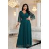 223631 7 numoco trpytive saty plus size s kulatym vystrihem a prusvitnymi rukavy zelene 654 1 velikost uni barva zelena