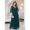 223631 8 numoco trpytive saty plus size s kulatym vystrihem a prusvitnymi rukavy zelene 654 1 velikost uni barva zelena