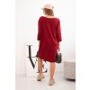 225528 2 damska saty plus size z bavlnou s jednoduchym strihem a rukavem 3 4 bordove velikost uni barva bordo