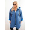 225987 damska bunda 5614 plus size prosivana s kapuci a napisem hope velikost uni barva modra