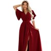 227190 9 numoco jennifer dlouhe saty s rozparkem na nohavicich rukavem a vystrihem vinova barva 581 2 velikost s barva bordo