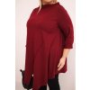 228645 3 damska asymetricka bluza art25233 plus size s ohrnovacimi rukavy velikost uni barva bordo