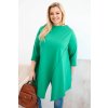 228651 4 damska bavlnena bluza plus size asymetricka s ohrnutym rukavem olivova velikost uni barva zelena