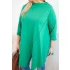 228651 7 damska bavlnena bluza plus size asymetricka s ohrnutym rukavem olivova velikost uni barva zelena