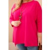 228654 2 damska bavlnena bluza plus size asymetricka s nahrdelnikem cervena otilia velikost uni barva cervena
