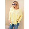 228684 damska bavlnena bluza plus size s trasnemi velikost uni barva zluta