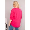 228693 2 damska bavlnena bluza plus size s hlubokym vystrihem do v a asymetrickym lemem velikost uni barva ruzova tmave