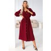 228705 1 numoco kosilove saty midi kosilove saty s knofliky a paskem vinove 651 2 velikost uni barva bordo