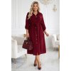 228705 2 numoco kosilove saty midi kosilove saty s knofliky a paskem vinove 651 2 velikost uni barva bordo