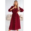 228705 4 numoco kosilove saty midi kosilove saty s knofliky a paskem vinove 651 2 velikost uni barva bordo