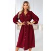 228705 numoco kosilove saty midi kosilove saty s knofliky a paskem vinove 651 2 velikost uni barva bordo