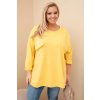 229830 4 damska bluza plus size s kapsou a ohrnovacimi rukavy z bavlny svetle zelena velikost uni barva zelena svetle