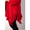 229833 3 damska bluza plus size s bavlnou volanem a ohrnovacimi rukavy cervena velikost uni barva cervena