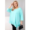 229833 4 damska bluza plus size s bavlnou volanem a ohrnovacimi rukavy cervena velikost uni barva cervena
