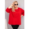 229836 16 damska bluza plus size s bavlnou a dlouhym rukavem a narasenim fuchsie velikost uni barva ruzova tmave