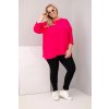 229836 1 damska bluza plus size s bavlnou a dlouhym rukavem a narasenim fuchsie velikost uni barva ruzova tmave