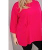 229836 3 damska bluza plus size s bavlnou a dlouhym rukavem a narasenim fuchsie velikost uni barva ruzova tmave