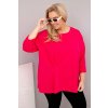229836 damska bluza plus size s bavlnou a dlouhym rukavem a narasenim fuchsie velikost uni barva ruzova tmave