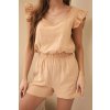 229842 damsky muselinovy overal s volanky camelovy velikost uni barva hneda