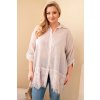 229851 damska kosile plus size bavlnena s krajkovym lemem svetle bezova velikost uni barva bezova