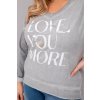 229857 21 damska bluza plus size s potiskem love you more mentolova velikost uni barva tyrkysova