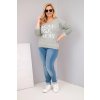 229857 26 damska bluza plus size s potiskem love you more mentolova velikost uni barva tyrkysova