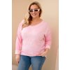229860 16 damska bluza plus size s potiskem a perlickami matova velikost uni barva tyrkysova