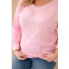 229860 17 damska bluza plus size s potiskem a perlickami matova velikost uni barva tyrkysova