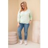 229860 1 damska bluza plus size s potiskem a perlickami matova velikost uni barva tyrkysova