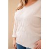 229860 21 damska bluza plus size s potiskem a perlickami matova velikost uni barva tyrkysova