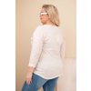 229860 23 damska bluza plus size s potiskem a perlickami matova velikost uni barva tyrkysova