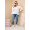 229860 33 damska bluza plus size s potiskem a perlickami matova velikost uni barva tyrkysova