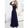 229944 2 numoco loretta jedinecne dlouhe saty s tylovymi rukavy a vystrihem tmave modra 640 3 velikost s barva modra
