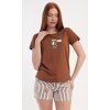 229764 11 damske pyzamo sortky bear barva hneda velikost s
