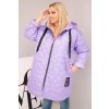 229815 damska bunda plus size prosivana s kapuci a napisem hope velikost uni barva fialova