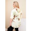 229872 10 damska bluza plus size z viskozy s kapuci a kvetinovym vzorem bezova velikost uni barva bezova